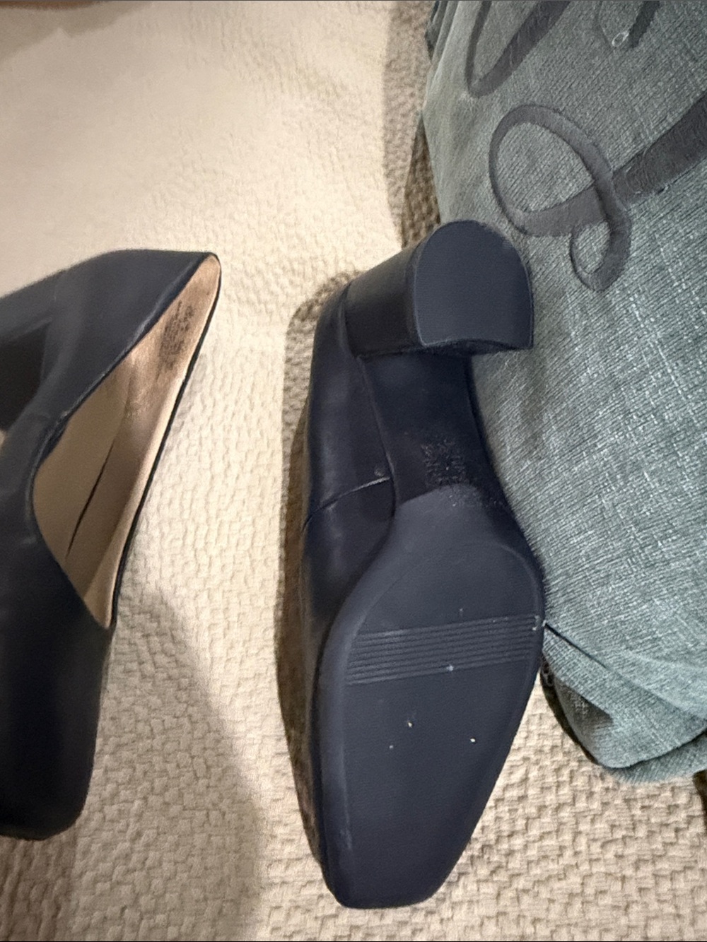 Naturalizer Black Leather Square-Toe Pumps - Picture 5 of 8